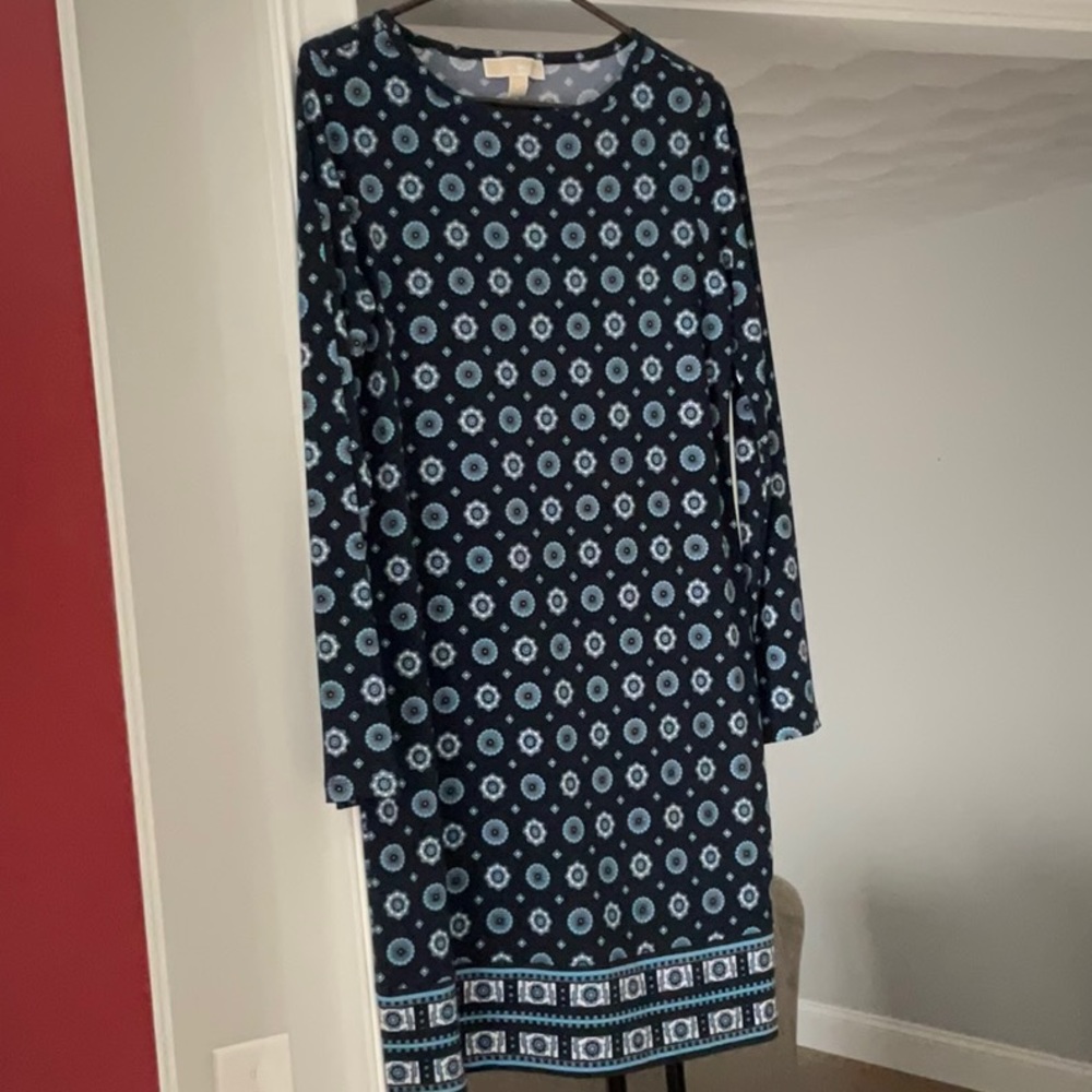 Michael Kors Navy blue dress, Size M, Long sleeve
